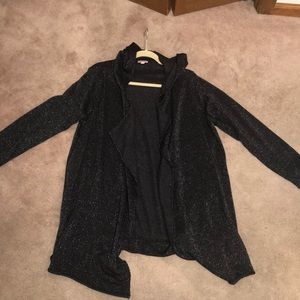 Black/Silver Hooded Cardigan